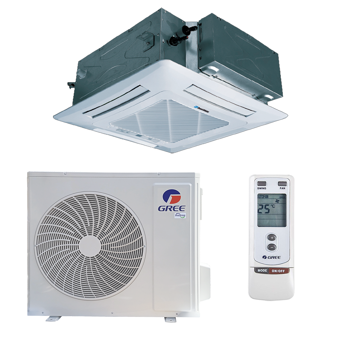 картинка Кондиционер кассетный GREE-36 Inverter R32 (без инсталляции) GUD100T1/B-S/ GUD100W1/NhB-S